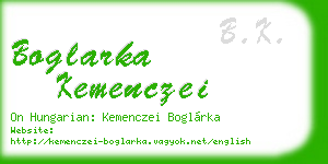 boglarka kemenczei business card